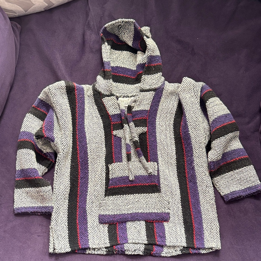 Kids’ Striped Baja Hoodie with Front Pocket